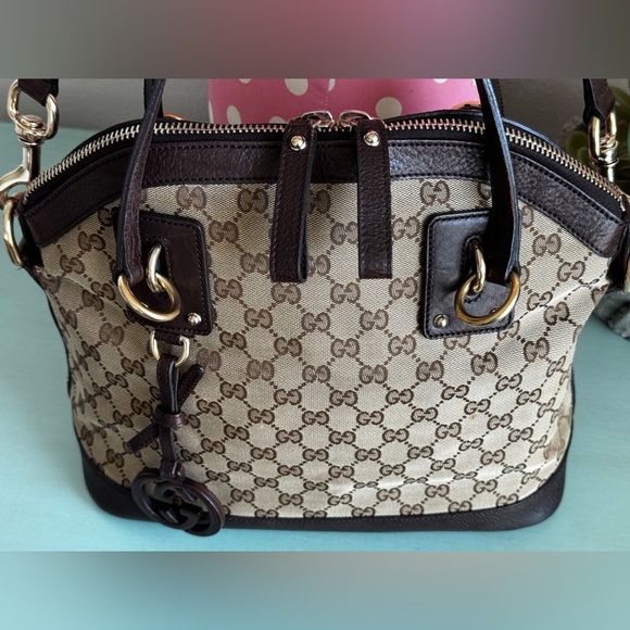 GUCCI GG Canvas Convertible Dome Satchel Bag & matching Continental Wallet - Picture 4 of 15